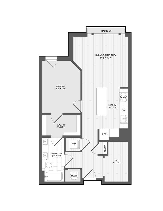 Floor Plan - 1 Bed1 Bath -1.5A