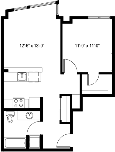 Floor Plan - 1 Bedroom D
