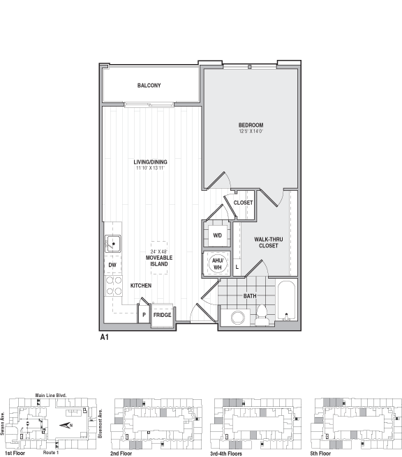 Floor Plan - 1Bed/1Bath-A1