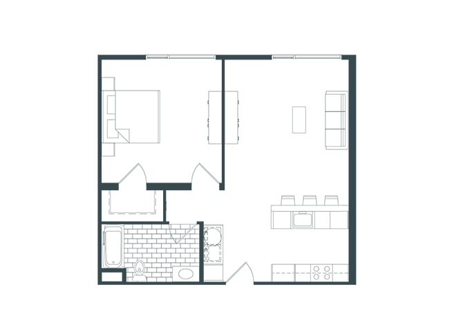 Floor Plan - 1 Bedroom