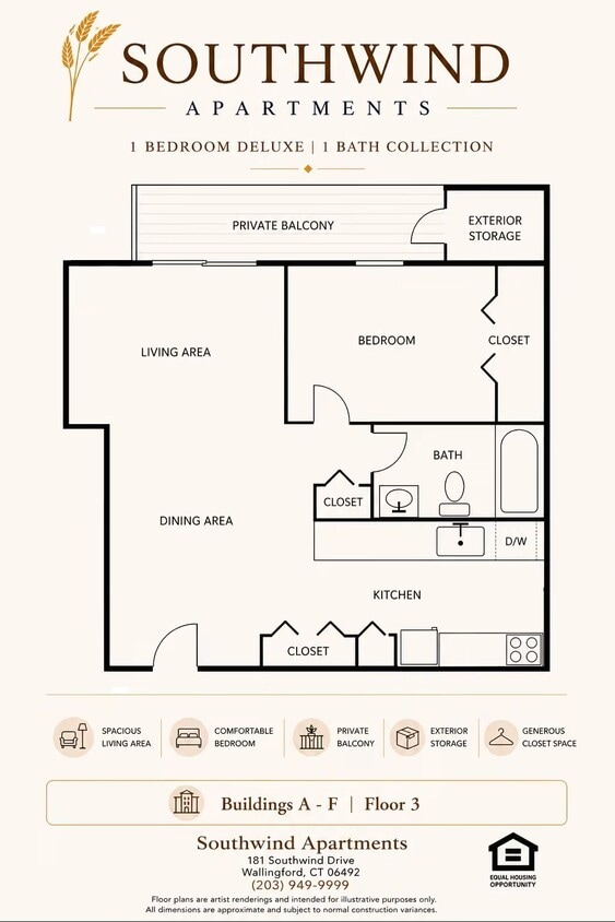 Floor Plan - One Bedroom Deluxe