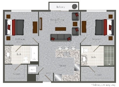 Mid Main Lofts - 2 - 2 Beds - 2 Baths - 878 Sq. ft. - 2