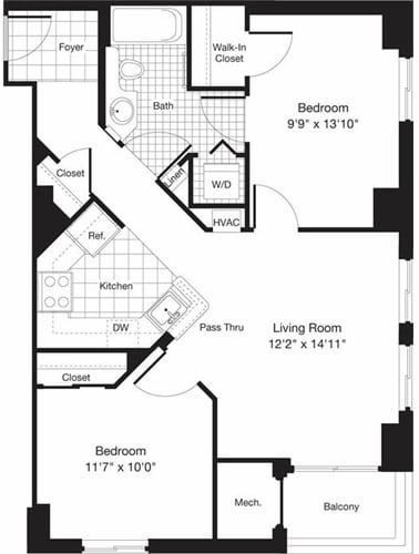 Floor Plan - 2 Bedrooms A