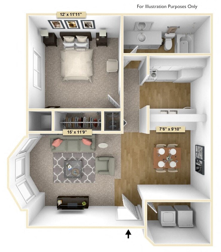 Floor Plan - One Bedroom Spruce