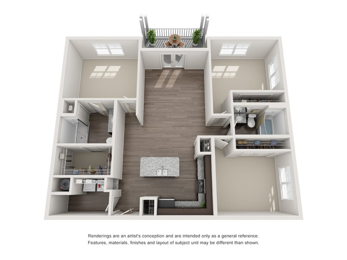 Floor Plan - 3 Bedroom/2 Bath-1357 Sq Ft