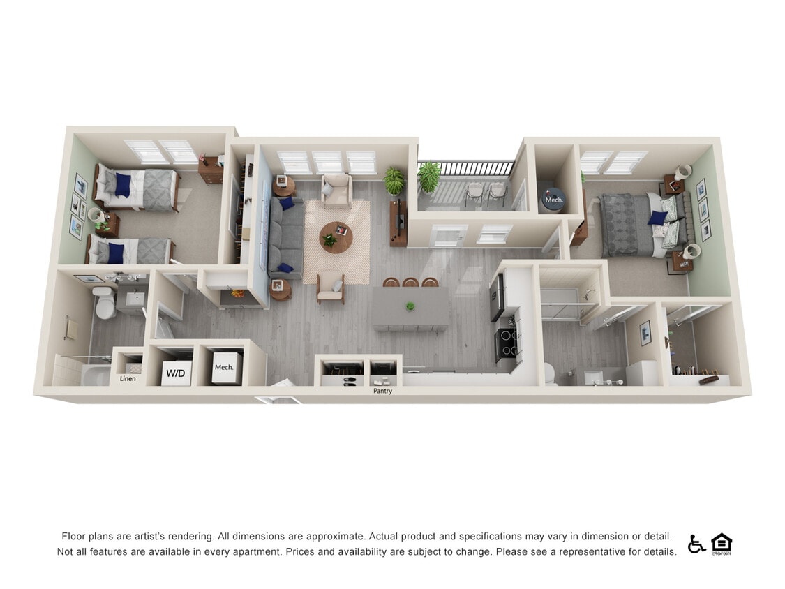 2A Floorplan - 2X2-1075