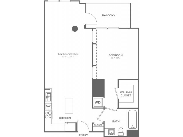 One Bedroom One Bath (810 SF) - One Bedroom One Bath (810 SF)