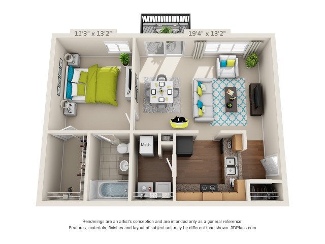 Floor Plan - The Point - A1 - Newly Renovated