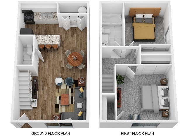 Floor Plan - Two Bedroom 1.5 Bathroom