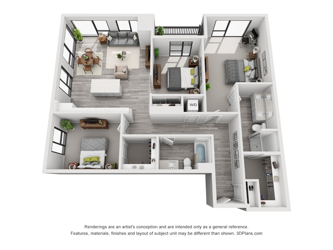 The Glenn - D2 - 2 Beds - 2 Baths - 1511 Sq. ft. - D2