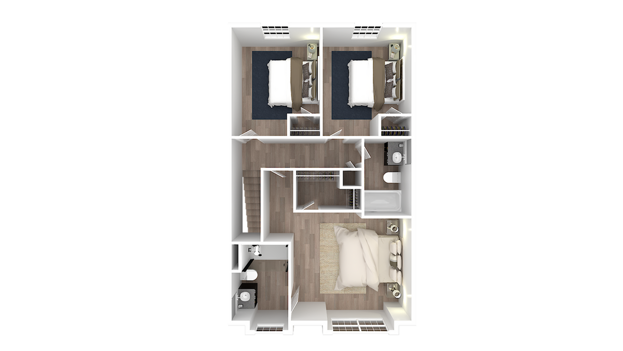 Explore this beautifully arranged 3-bedroom apartment with modern design touches. - 4 Bedroom Townhome 2.5 Bath Interior