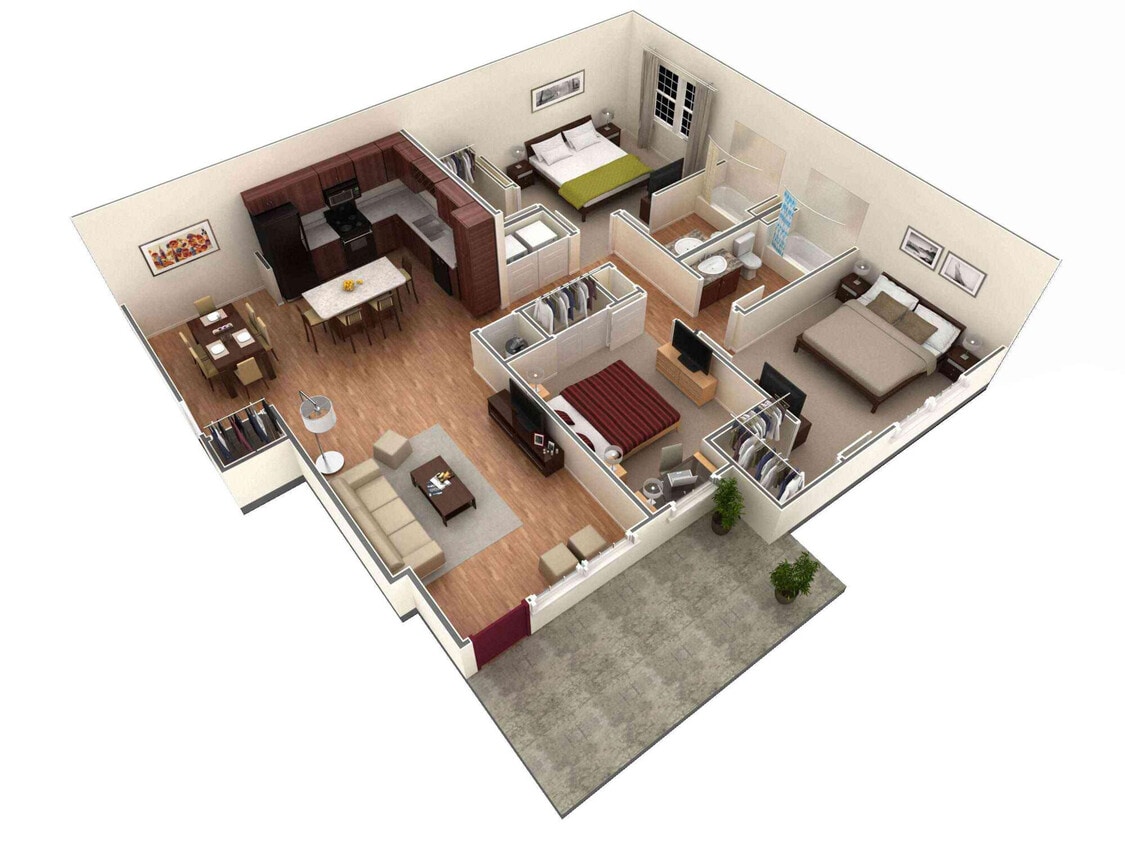Floor Plan - 3 BR Grand Courtyard