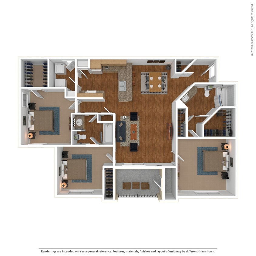 Floor Plan - 3 Bed 2 Bath 1494 SqFt (1390 Net)