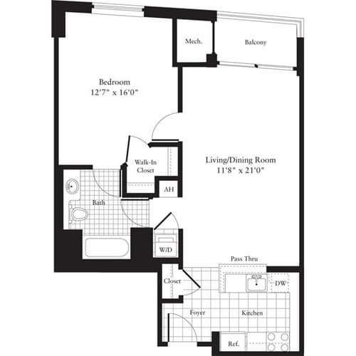 Floor Plan - 1 Bedroom C