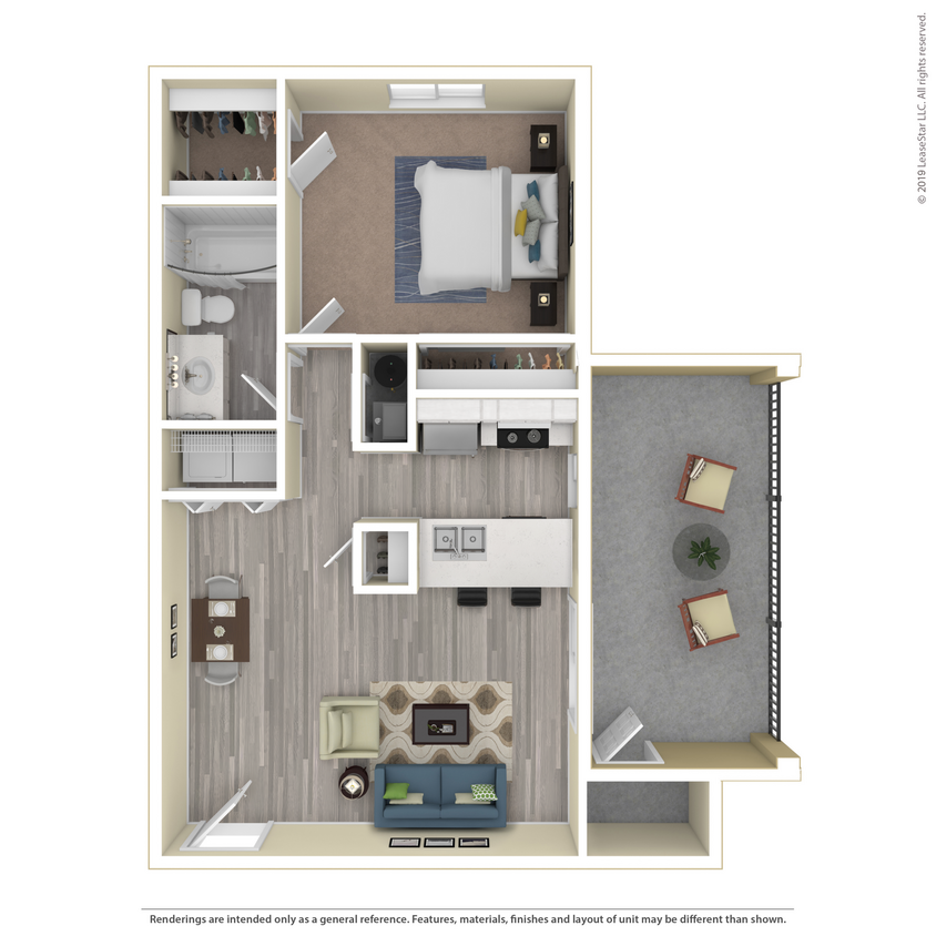 Floor Plan - 1x1 Upgraded