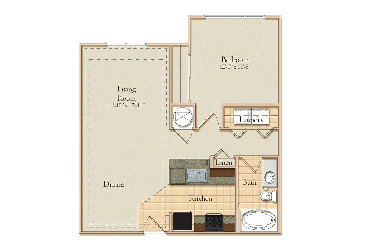 1BR 1BA - A2