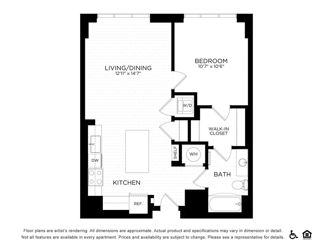 Floor Plan - 1A-A | 749 SF