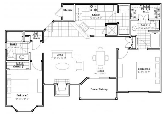 B2 Floorplan.jpg - Two-bedrooms Two Bath