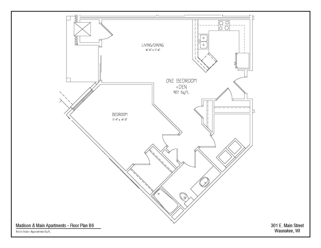 Floor Plan - 1Bed/1Bath B6