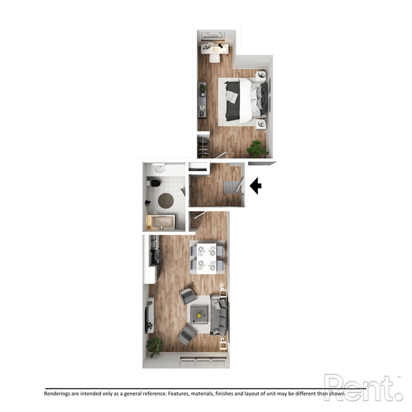 Floor Plan - 1 Bedroom Suite