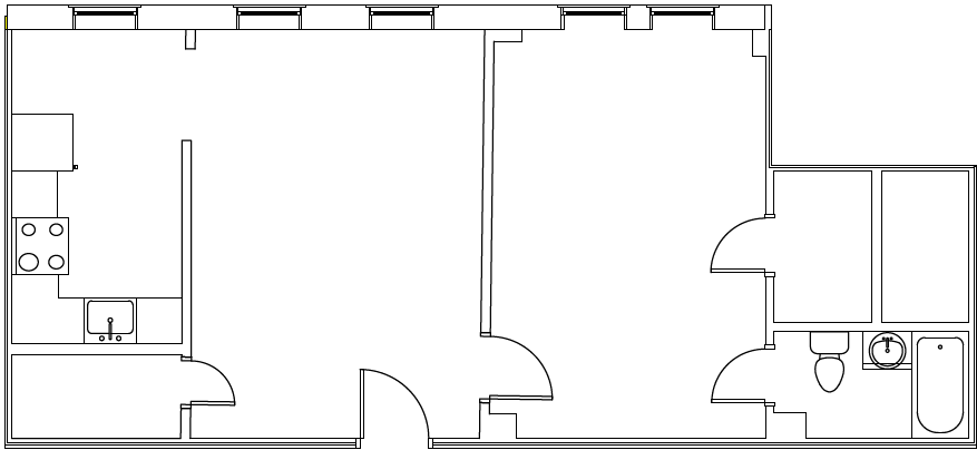 Floor Plan - Renovated 1 Bedroom 04 Tier