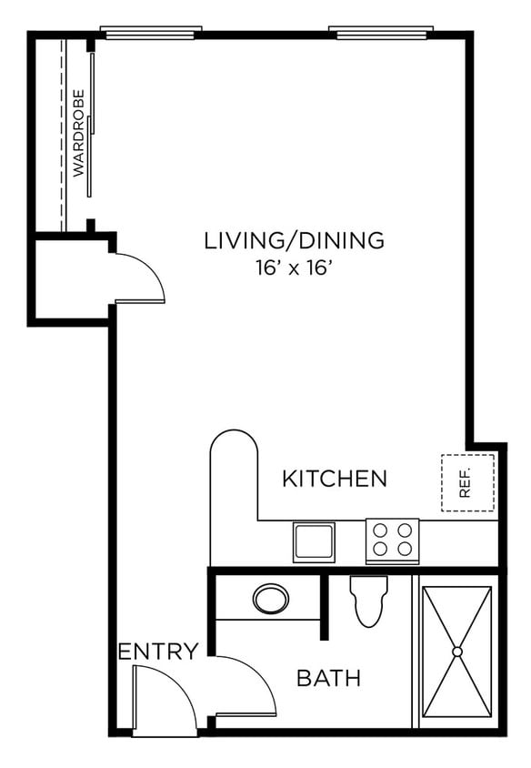 A3 - Studio floor plan The Rice - A3 - Studio