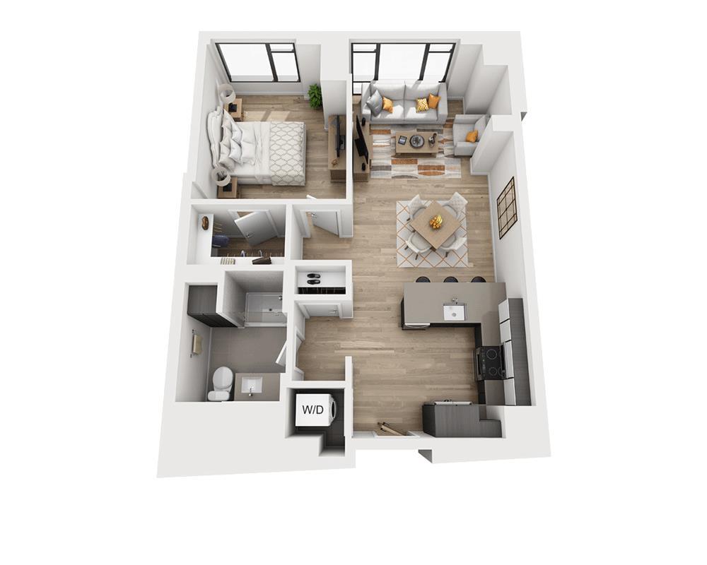 Floor Plan - One Bedroom A1AW