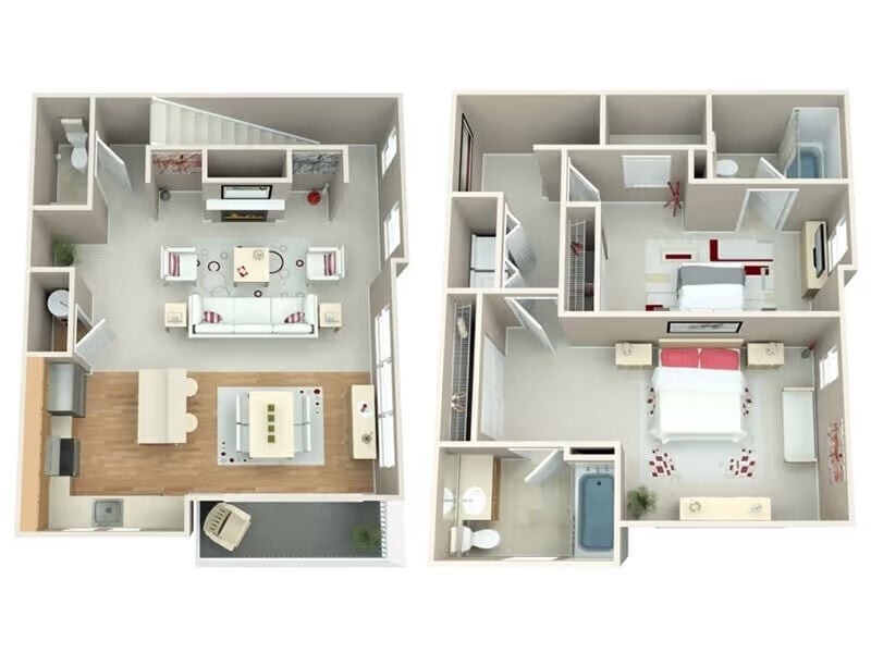 Floor Plan - 2BD, 2.5BTH B