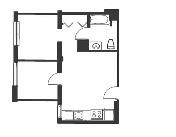 Floor Plan - 1 Bed 1 Bath - A1Z