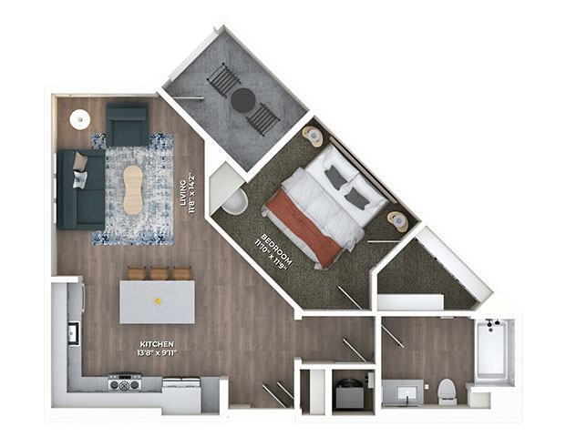 Floor Plan - A1 One Bedroom