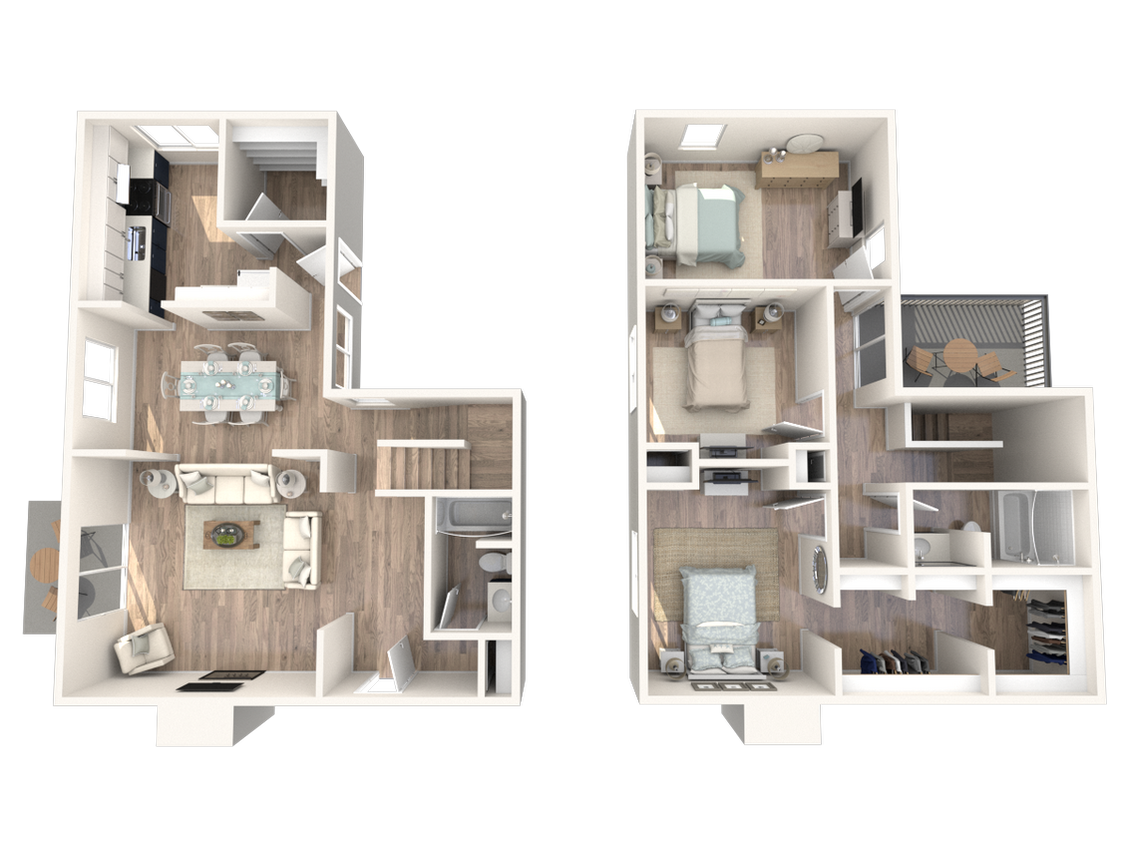 3x2.5 Townhome floor plan Westwood - 3x2.5 Townhome