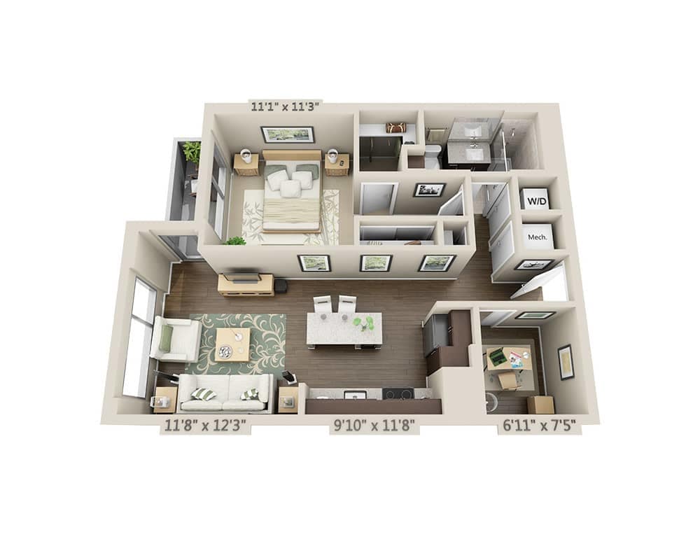 Floor Plan - One Bedroom A1MD
