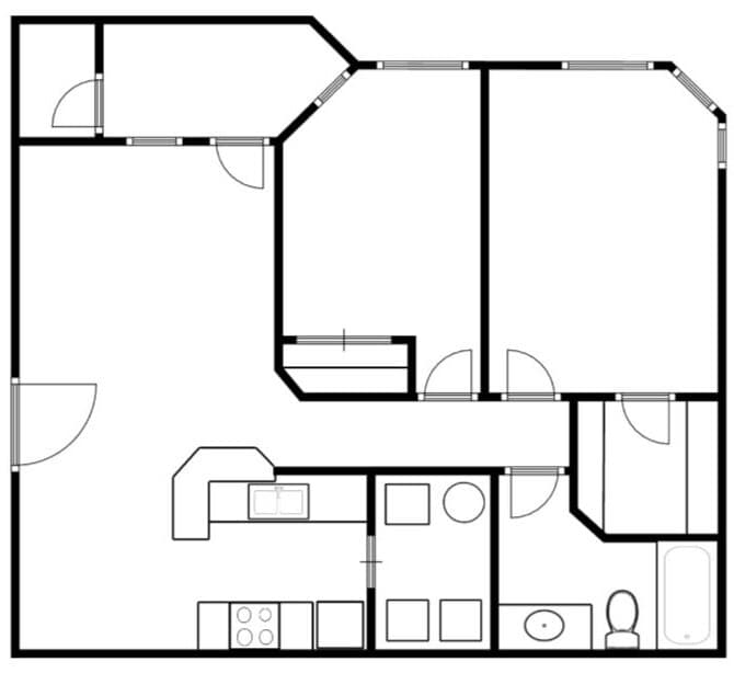 The Waterside 2 Bed 1 Bath - The Waterside - Classic
