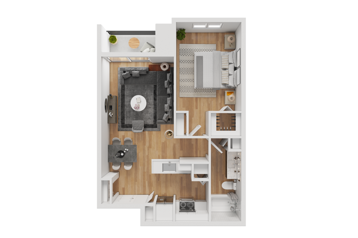 Floor Plan - 1BD, 1BTH A1