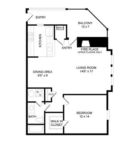 Floor Plan - 1 Bed, 1 Bath 856 SF, 11a