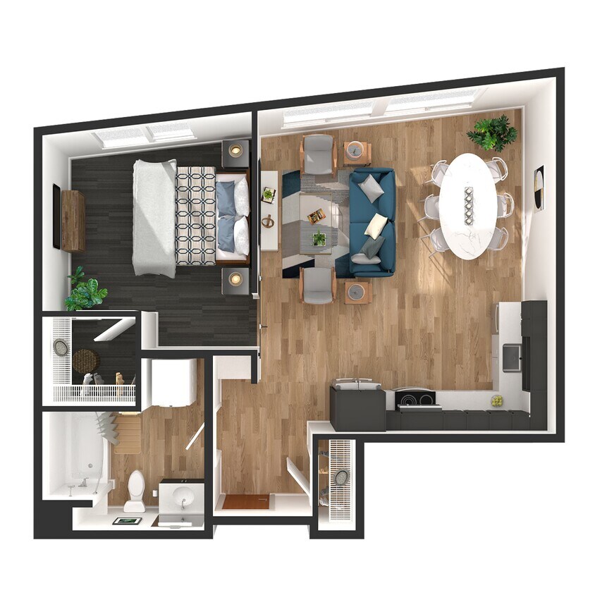 Floor Plan - 1 Bed/1 Bath-A7