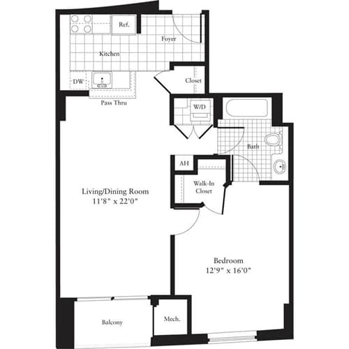 Floor Plan - 1 Bedroom G