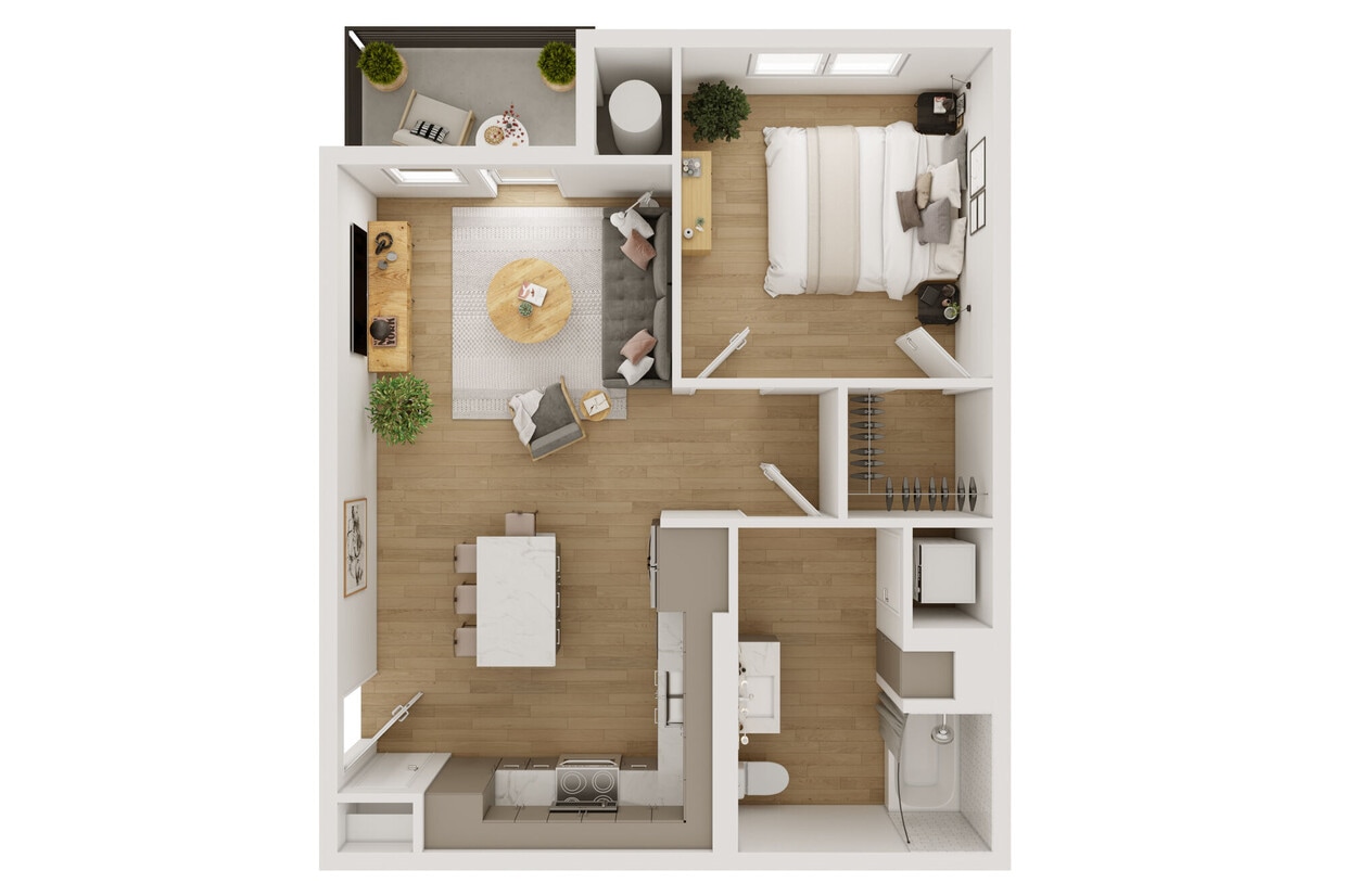 Floor Plan - 1 Bed 1 Baths