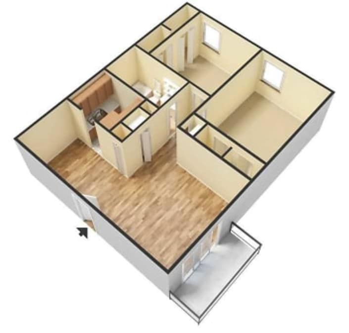 Floor Plan - The Cordoba 2x1