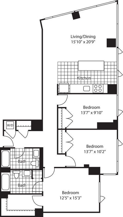 Floor Plan - 3 Bed (North) - 1480