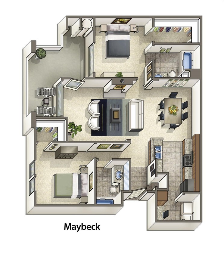 2BR/2BA - Maybeck