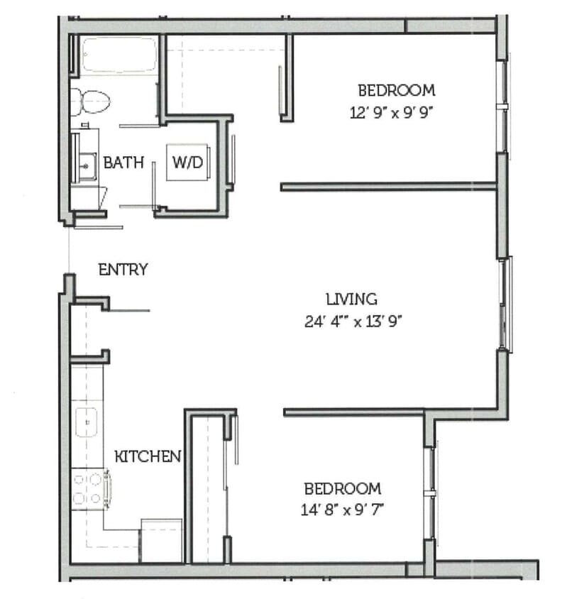 Floor Plan - 2 Bedroom 1 Bath