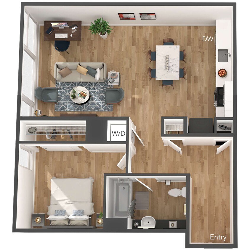 Floor Plan - 1 Bed/1 Bath