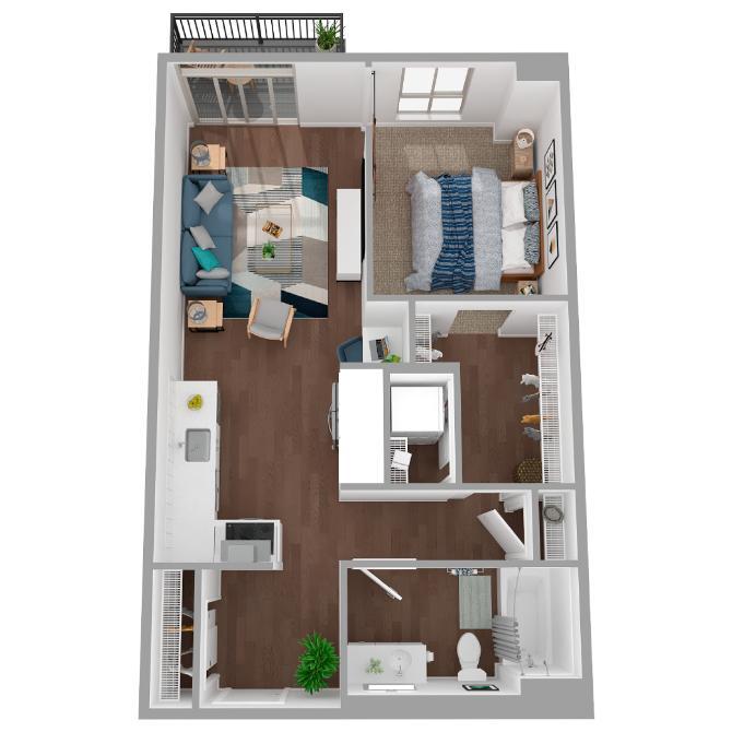 Floor Plan - 1 Bed/1 Bath-a24.1