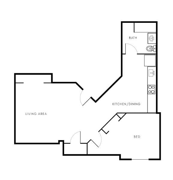 Floor Plan - 1x1 - A2
