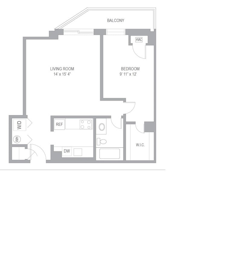 Floor Plan - 1BR/1BA FURNISHED (30-Day Stay Available)