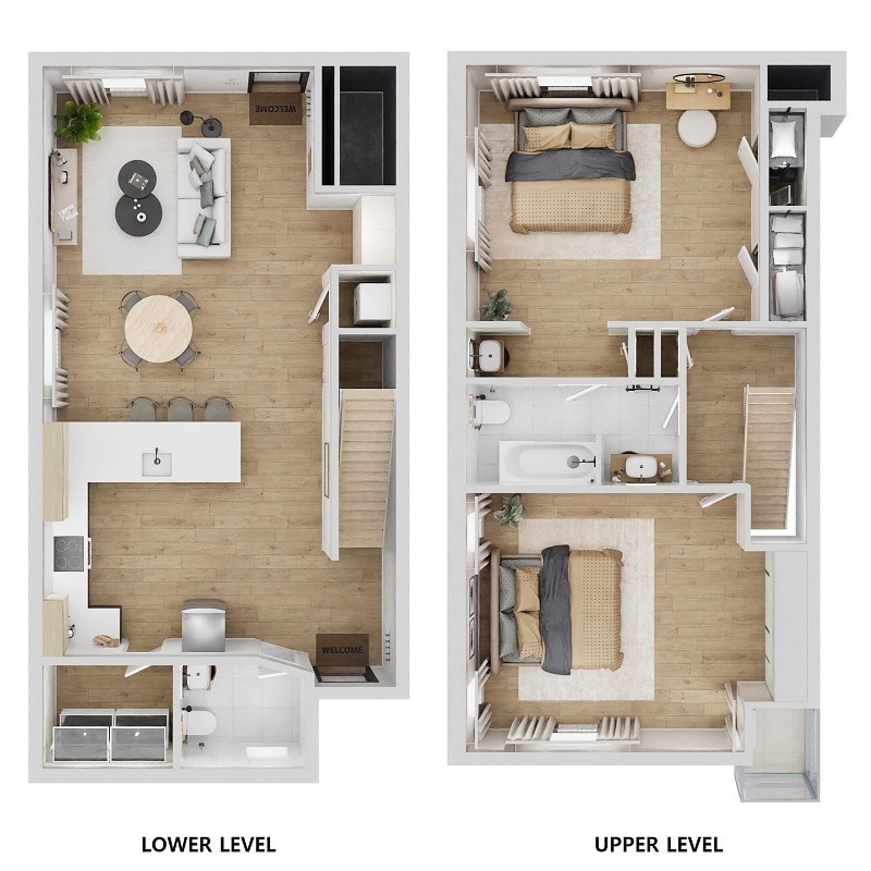 Floor Plan - 2 Bedroom Townhome