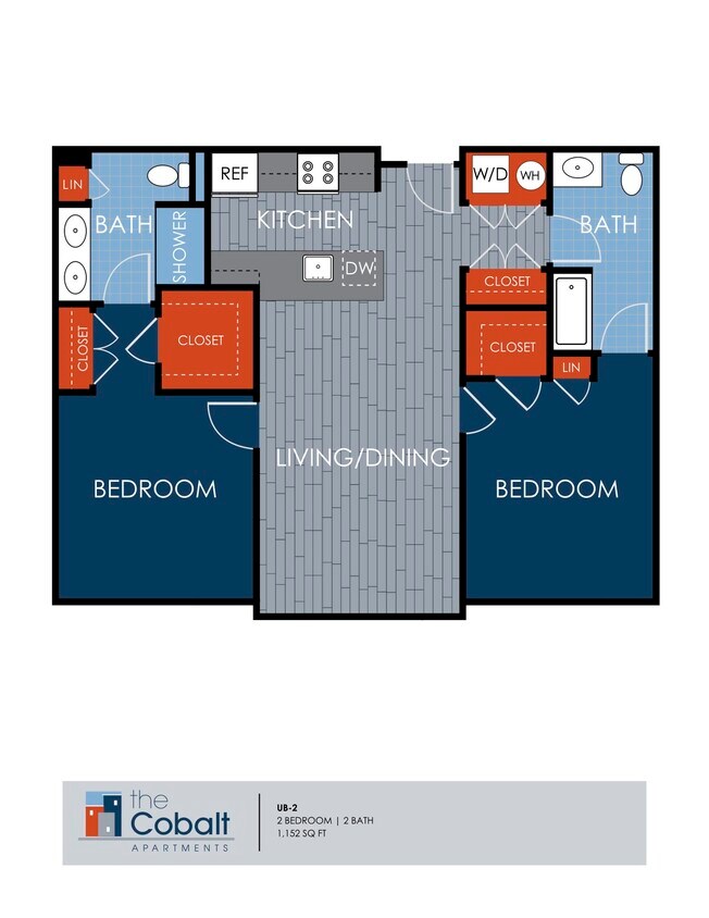 Floor Plan - 2BR/2.0BA