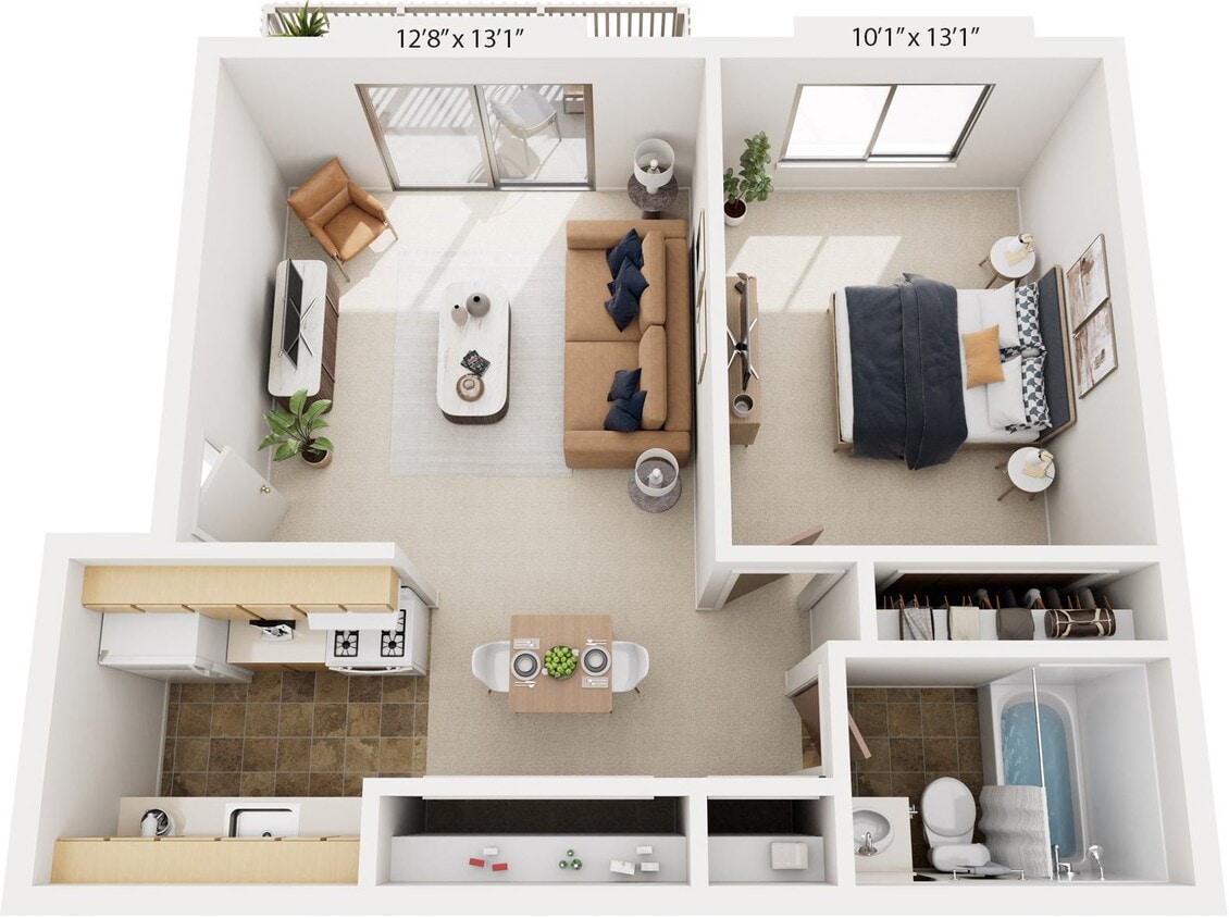 Floor Plan - Spanish One Bedroom