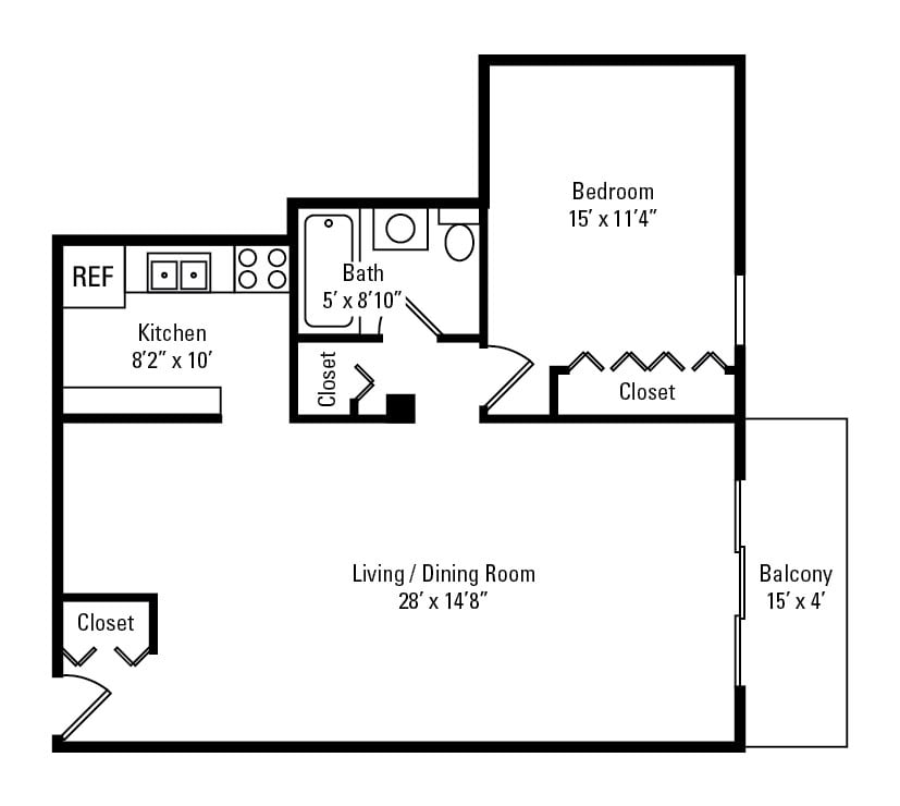 Floor Plan - 1x1A1TH